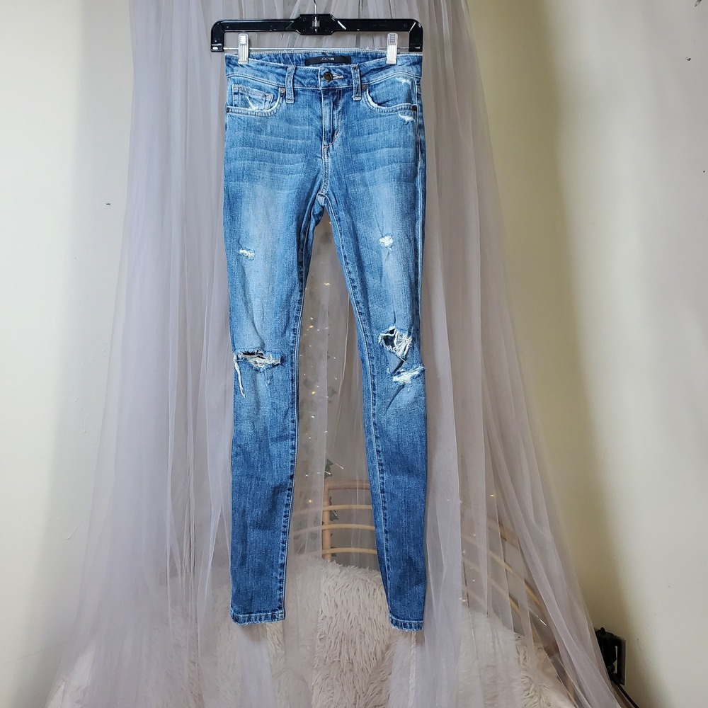 Joes Jeans Distressed Ciggarette Kinny Jeans Blue Denim Streetwear 27x30 Size 24